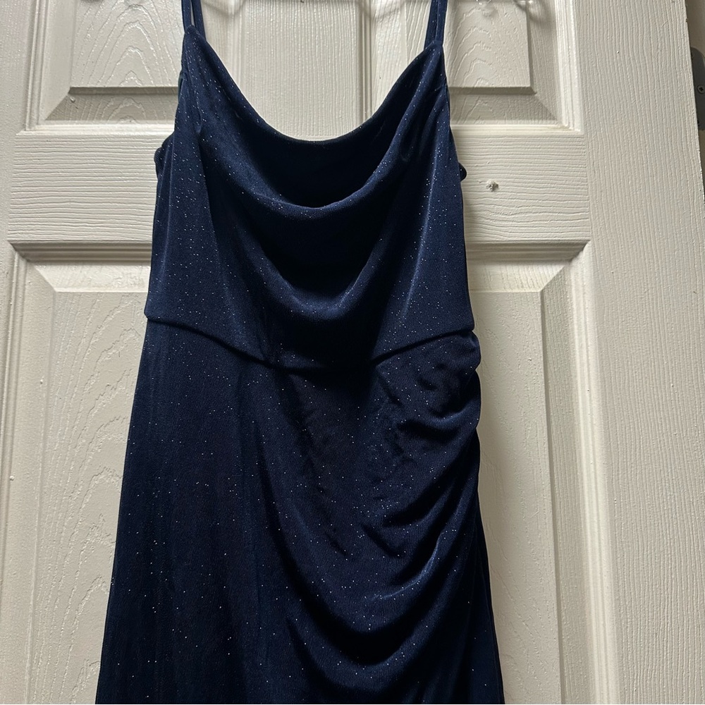 Ever New Blue Asymmetrical Ruched Slip Dress size 4  NWT  sleeveless
